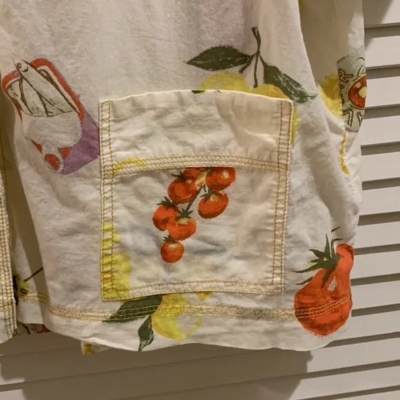Urban Outfitters Lana Souvenir Fruit Print Short Sleeve Button Down Shirt Resort - Picture 8 of 11